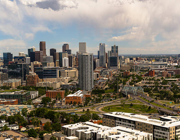 istock Elevated perspective captures Mile High City's business district and highway interchange. Expansive view from Blake Street in Five Points, Denver, Colorado. 2236197548