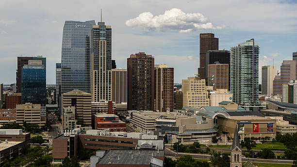 istock Denver skyline featuring modern skyscrapers and urban architecture. Business district view from Lincoln Park neighborhood. 2236197594