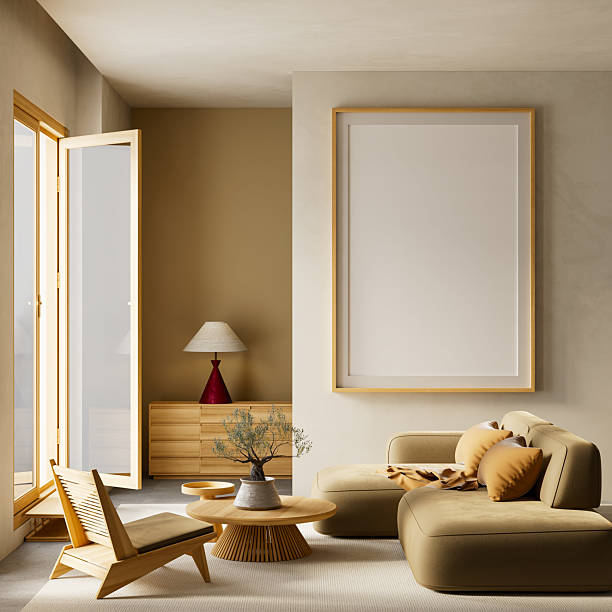 istock Scandinavian interior design living room. 3D illustration 2236200407