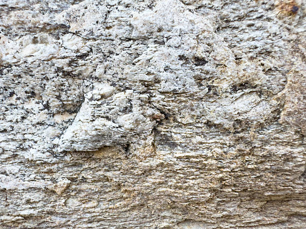 istock Close-up of rough textured rock surface with layered sedimentary patterns 2236200409