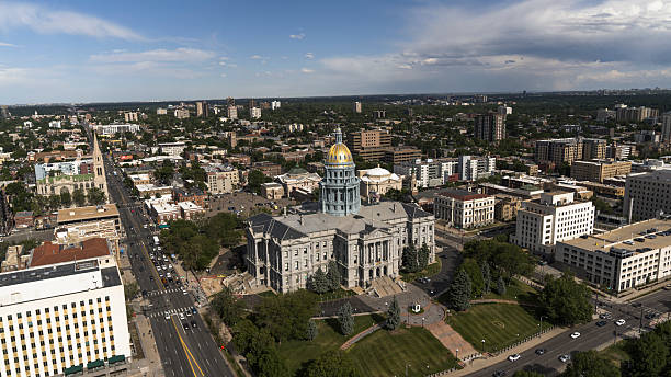 istock Expansive view showcasing Colorado State Capitol with gold dome surrounded by urban development. Bird's eye perspective of Capitol Hill district in Denver. 2236204870
