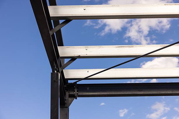 istock Steel beams framing a blue sky. 2236213405