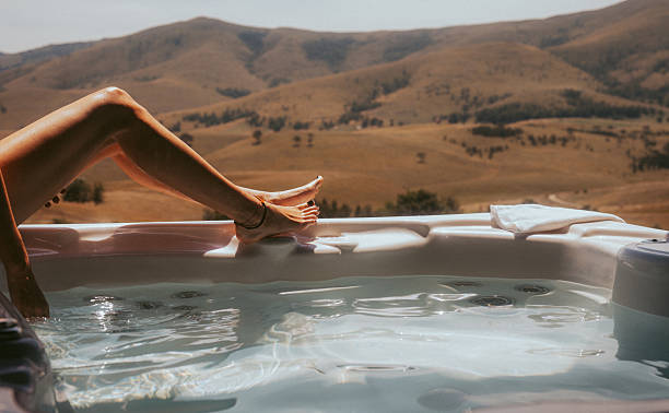 istock Countryside vacation with hot tub view 2236227319