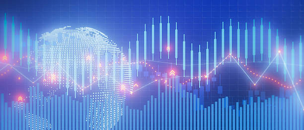istock A blue background with a globe and a bunch of lines and numbers 2236230241