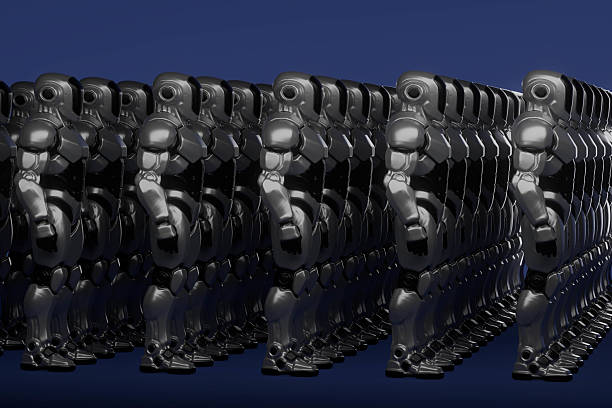istock A group of robots are lined up in a row 2236230401