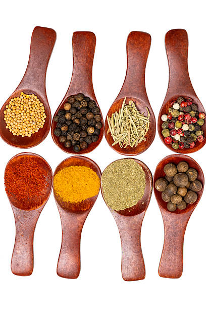 istock Spices in a wooden spoon isolated 2236236683