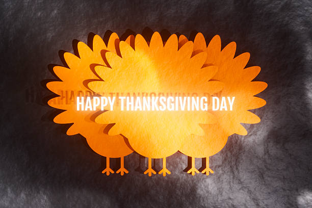 A beautiful and unique 3D animation celebrating the spirit of Thanksgiving. The handwritten text \