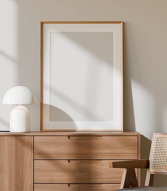 istock Frame Mockup in Modern Minimalist Japandi Interior - 3d Render 2236245918