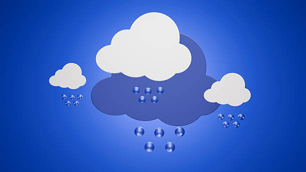 Weather icon on blue background. 3d render illustration.
