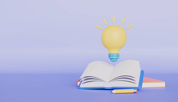 istock Yellow light bulb and open book of education and innovative ideas, Ideal for projects of learning 2236263915