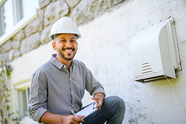istock Arab islamic man with hard hat house inspector dryer 2236267792