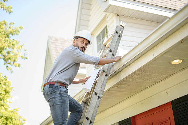 istock Arab islamic man with hard hat to roof inspector 2236268098