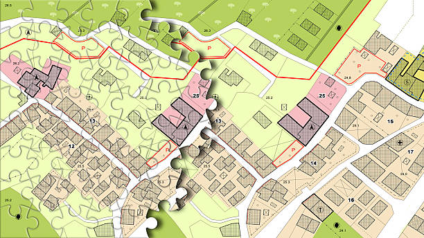istock URBAN PUZZLE MAP CONCEPT OF PLANNING, STRATEGY AND CITY GROWTH - Metaphorical illustration for architecture design, teamwork, organization, real estate planning, urban connection 2236275176