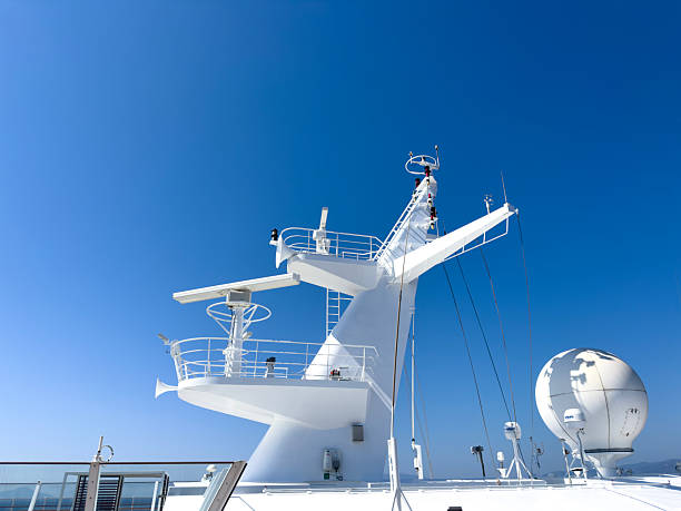 Radar, signal lights, satellite dishes and equipment.