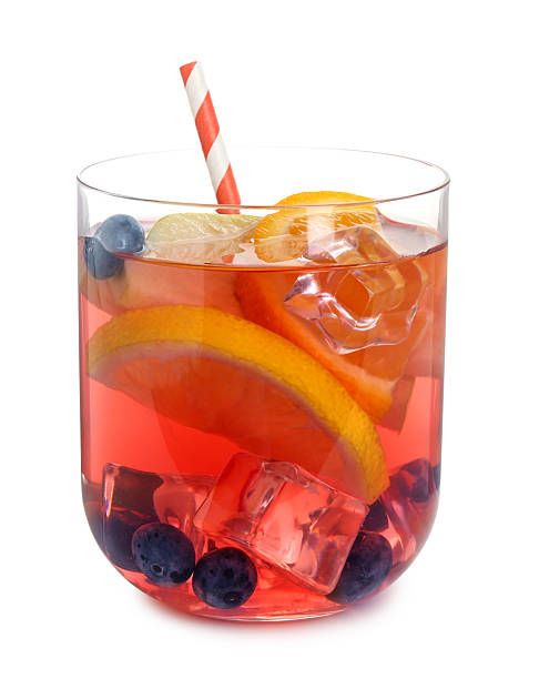istock Fruity punch in glass isolated on white 2236280551