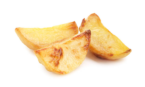 istock Three tasty baked potatoes isolated on white 2236281374