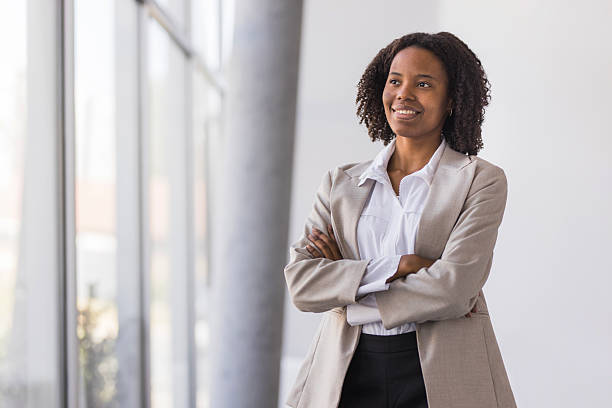 istock Confident black businesswoman standing in modern office 2236281948
