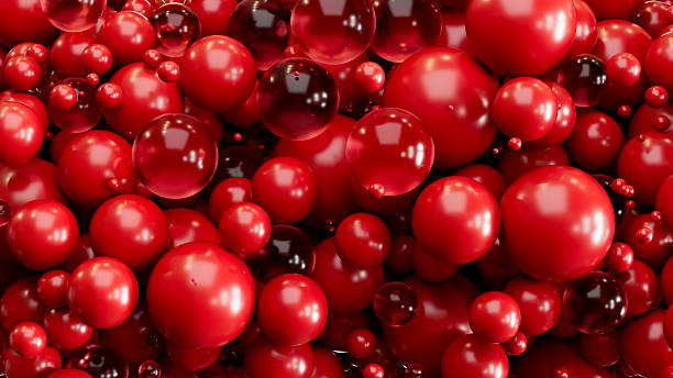 istock Christmas Ornaments Background, New Year Concept with Flying Red Spheres 2236283073