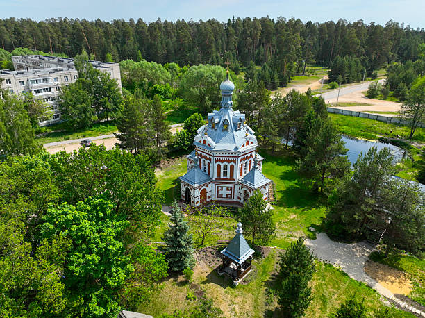 istock Small chapel and Gus Khrustalny urban landscape 2236285553