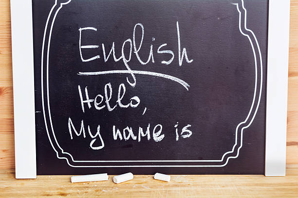 istock Learning  English concept on a black chalkboard 2236287091