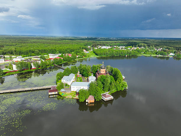 istock Vvedensky Island Monastery from above 2236287455