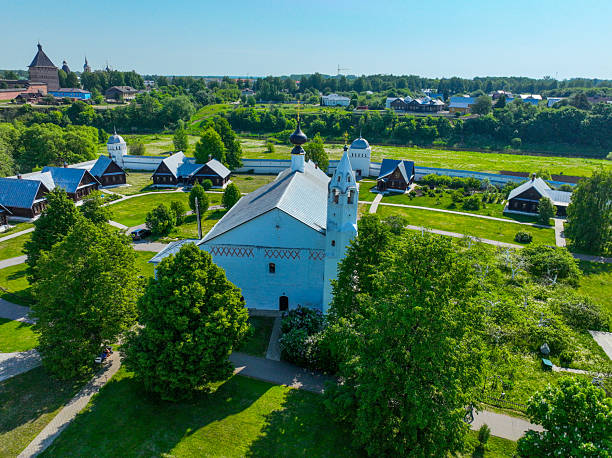 istock Suzdal landscape with river and monastery 2236291597