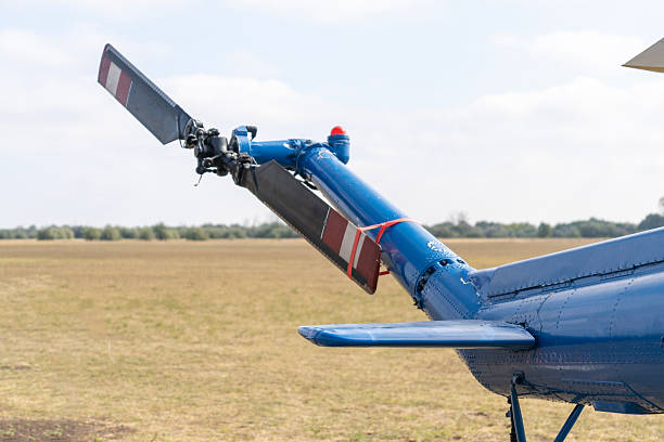 istock Blue helicopter tail with rear rotor 2236292710