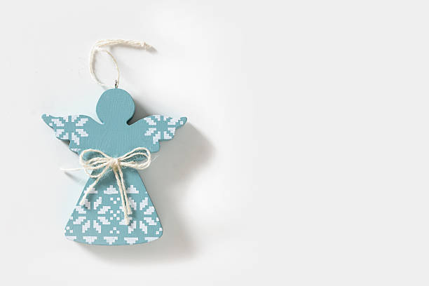 istock Handmade Wooden Angel Ornament with Bow Design 2236303404