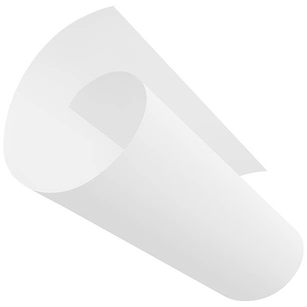 White paper flying in air. Realistic rolled paper sheet. Clear page blank scroll. Letter or note mockup. Vector illustration isolated. Dynamic scattered document