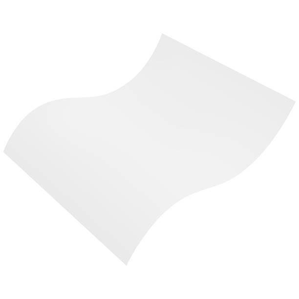 White paper flying. Realistic fly paper sheet. Clear wavy page blank. Letter or note mockup floating in air. Vector illustration isolated. Dynamic scattered document
