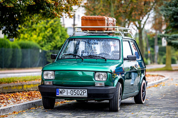 Grodzisk Mazowiecki, Poland - September 14, 2025 : Polish Fiat 126p Rally in Grodzisk Mazowiecki.