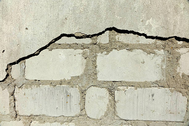 istock Cracked Texture of a Weathered Brick Wall Under Natural Light With Visible Mortar and Paint Residue 2236309427