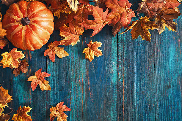istock Autumn Decoration Background with Pumpkins, Leafs and Nuts 2236315717