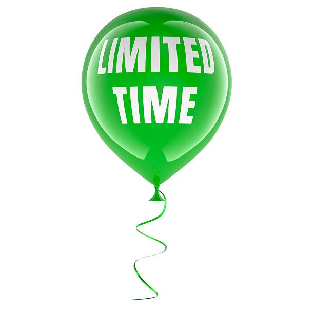 istock Limited Time, green balloon. 3D rendering 2236316210
