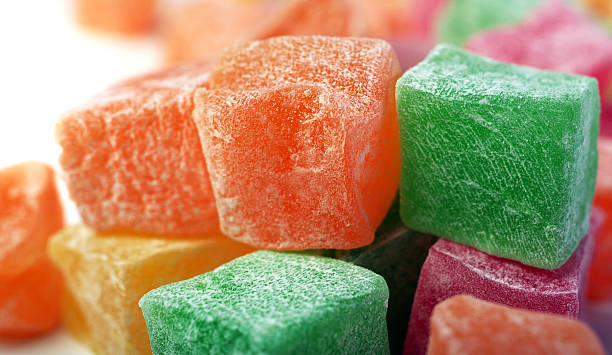 bright colorful sweets. Gummy candy texture background. jelly candies close-up. selective focus.