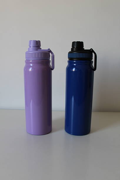istock Composition with colorful, reusable and stainless thermal bottles 2236321433