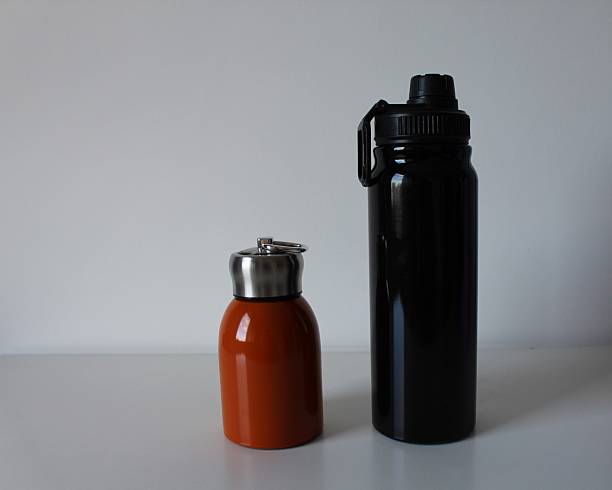 istock Composition with colorful, reusable and stainless thermal bottles 2236321443