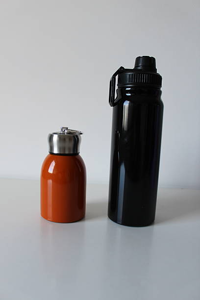 istock Composition with colorful, reusable and stainless thermal bottles 2236321444