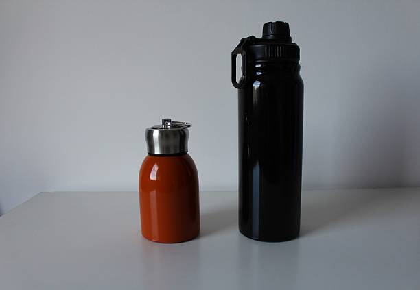 istock Composition with colorful, reusable and stainless thermal bottles 2236321461