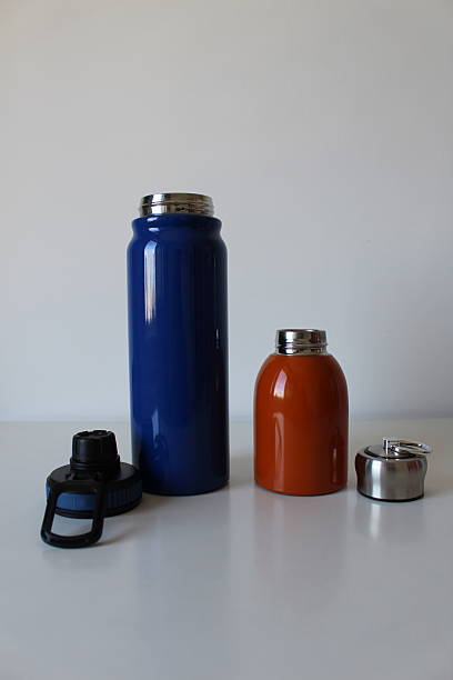 istock Composition with colorful, reusable and stainless thermal bottles 2236321537