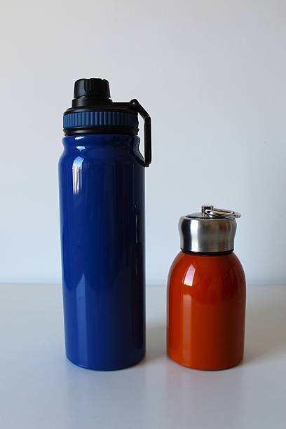 istock Composition with colorful, reusable and stainless thermal bottles 2236321541