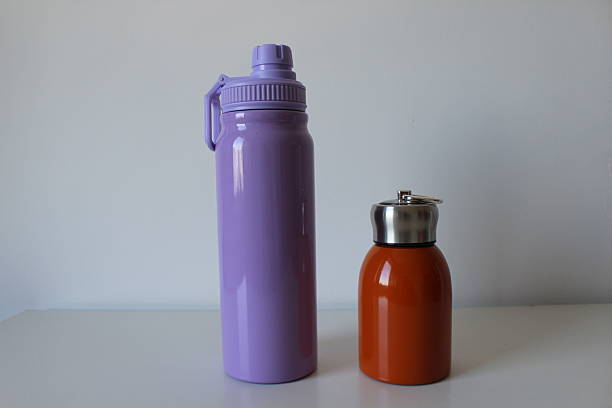istock Composition with colorful, reusable and stainless thermal bottles 2236321565