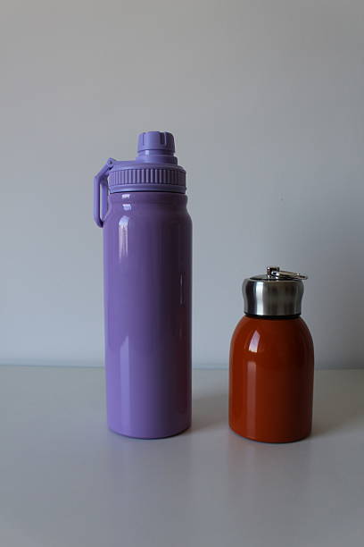 istock Composition with colorful, reusable and stainless thermal bottles 2236321577