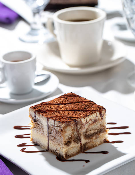 A slice of tiramisu cake