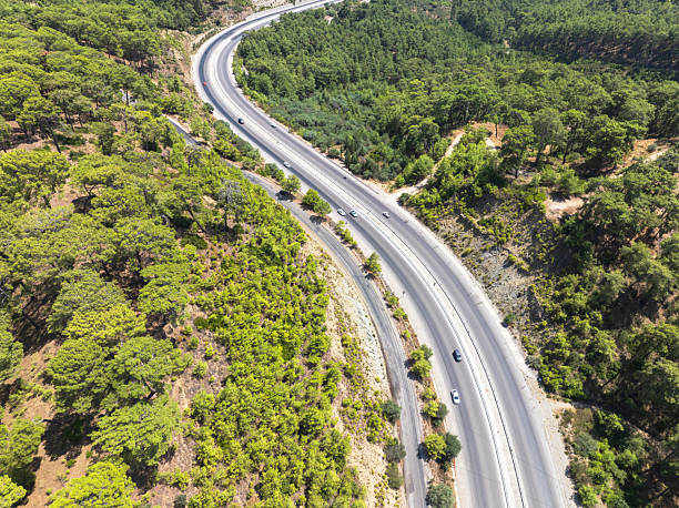 istock Aerial View of Passing Through the Forest 2236333503