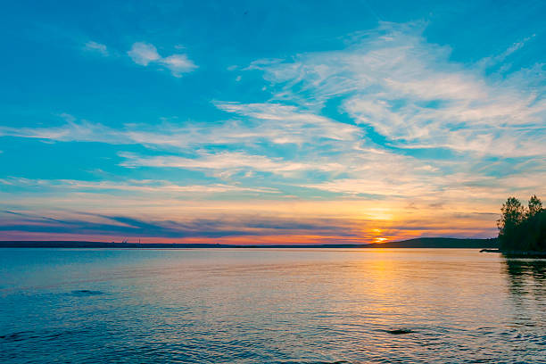 istock Evening sky-water sunset over the horizon in September. 2236339586
