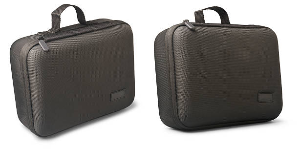 istock black travel bags with woven textured material 2236355180