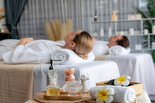 istock Aromatherapy massage ambiance or spa salon composition setup. Quiescent 2236363808