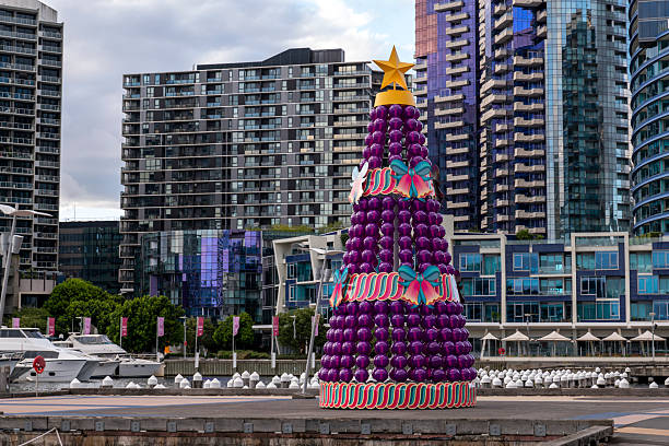 Melbourne’s Docklands waterfront at dusk. Australia, Melbourne.