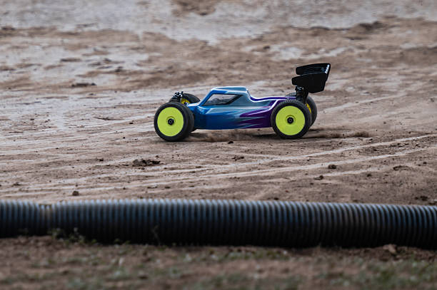 istock Radio-controlled car speeding on dirt track 2236380593